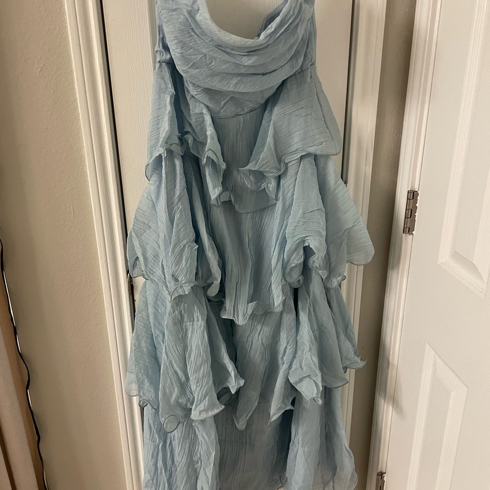 Selfie Leslie Light Blue Asymmetrical Dress